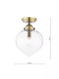 Laura Ashley Whitham semi-flush ceiling light metallic brass (British brand)