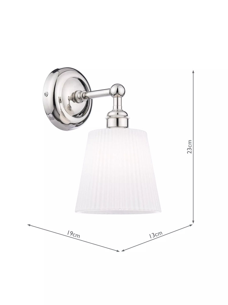 Laura Ashley Callaghan wall light polished nickel - British product