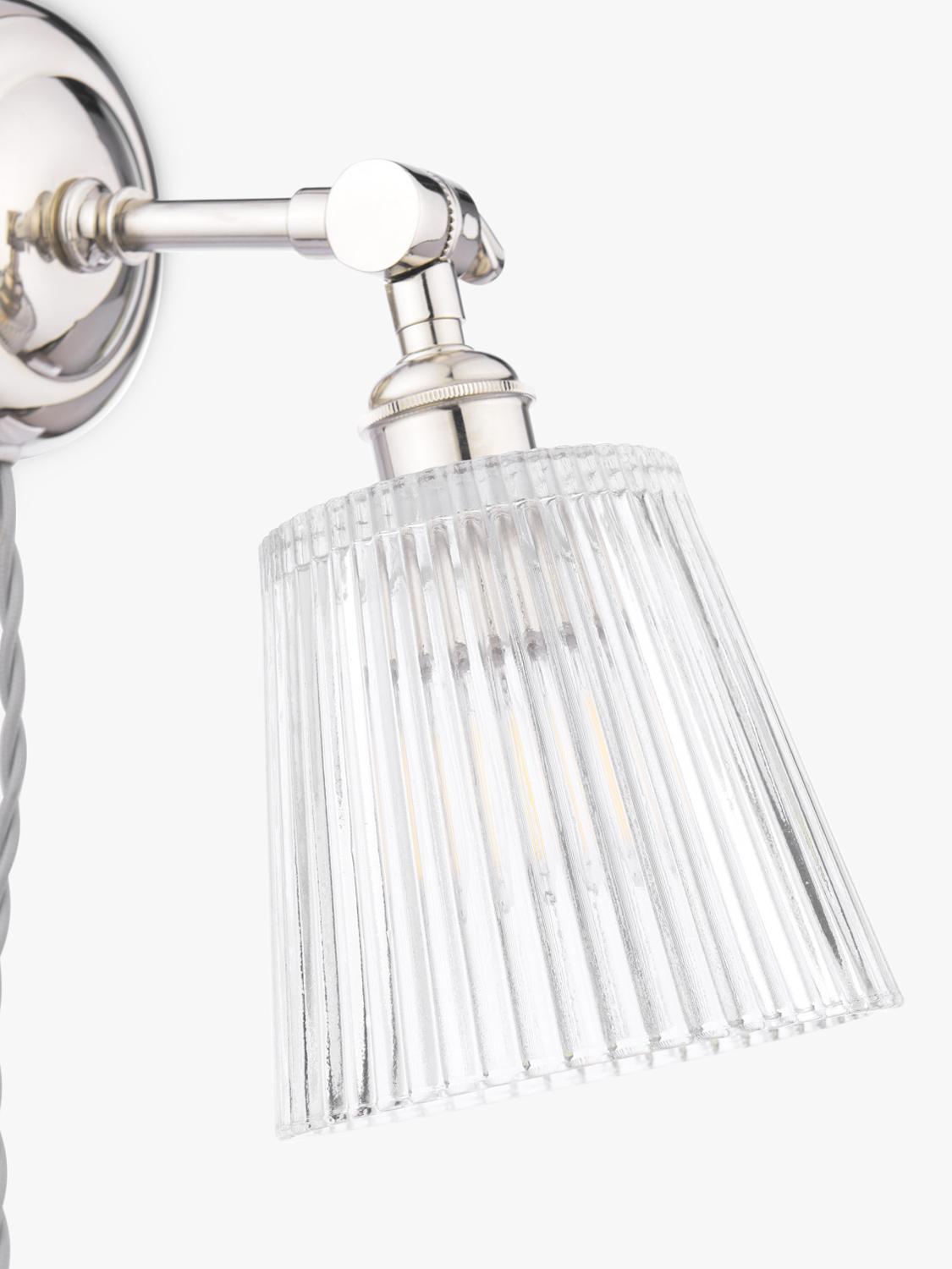 Laura Ashley Callaghan wall light in polished nickel and clear glass, UK version