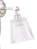 Laura Ashley Callaghan wall light in polished nickel and clear glass, UK version