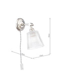 Laura Ashley Callaghan wall light in polished nickel and clear glass, UK version