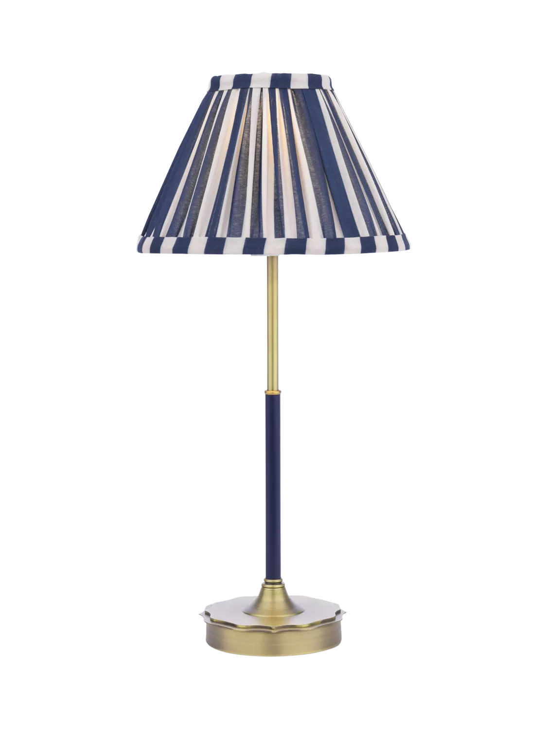 Laura Ashley Denwick table lamp metallic bronze with striped shade - British product