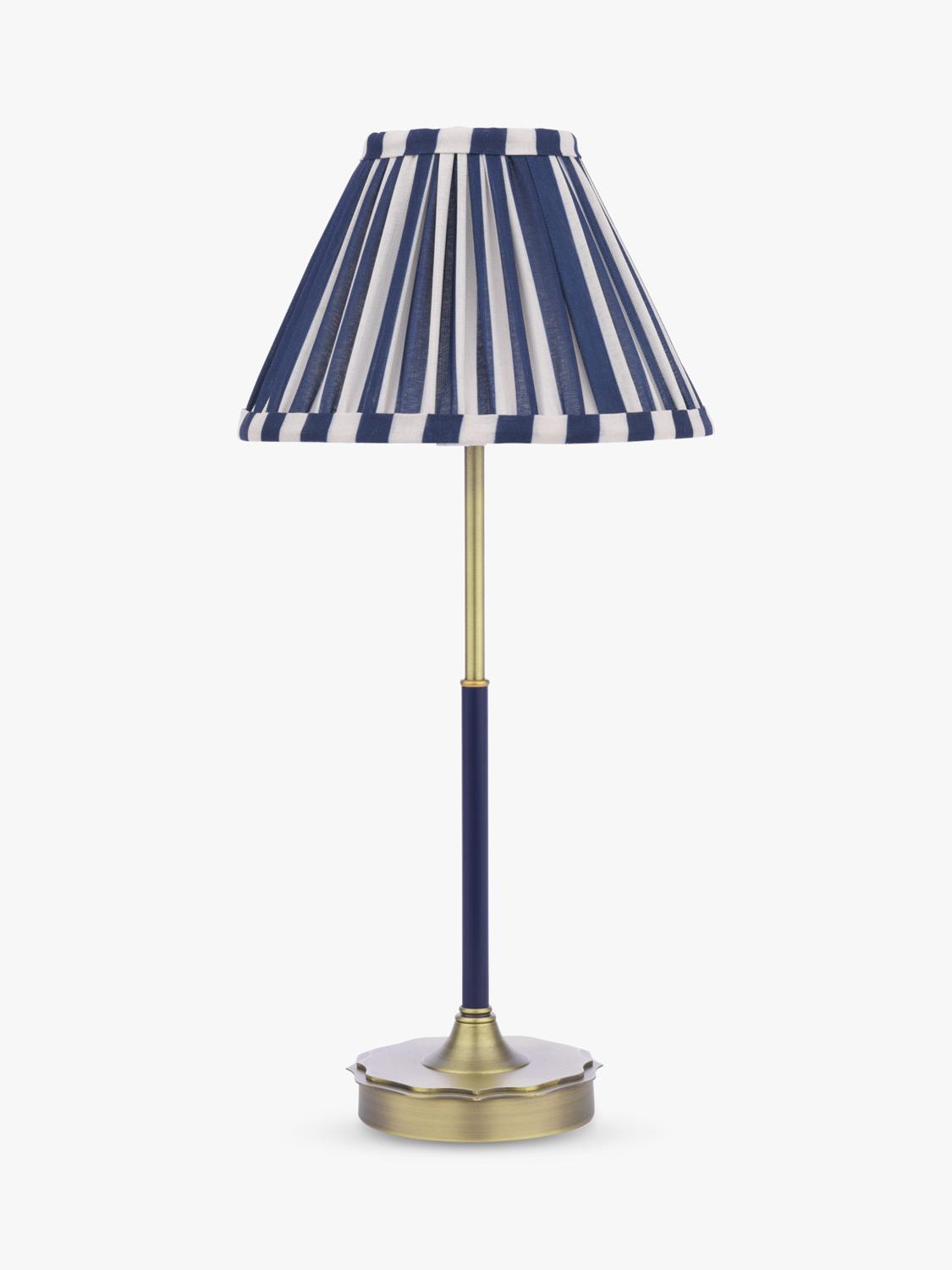 Laura Ashley Denwick table lamp metallic bronze with striped shade - British product