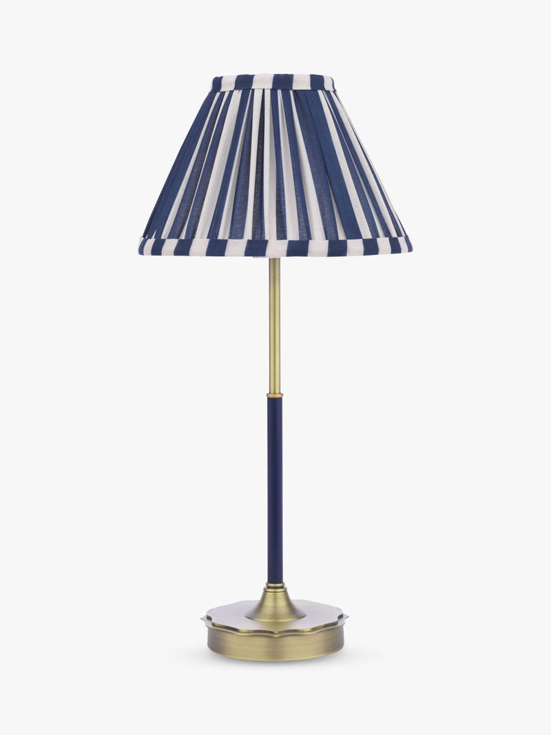 Laura Ashley Denwick table lamp metallic bronze with striped shade - British product