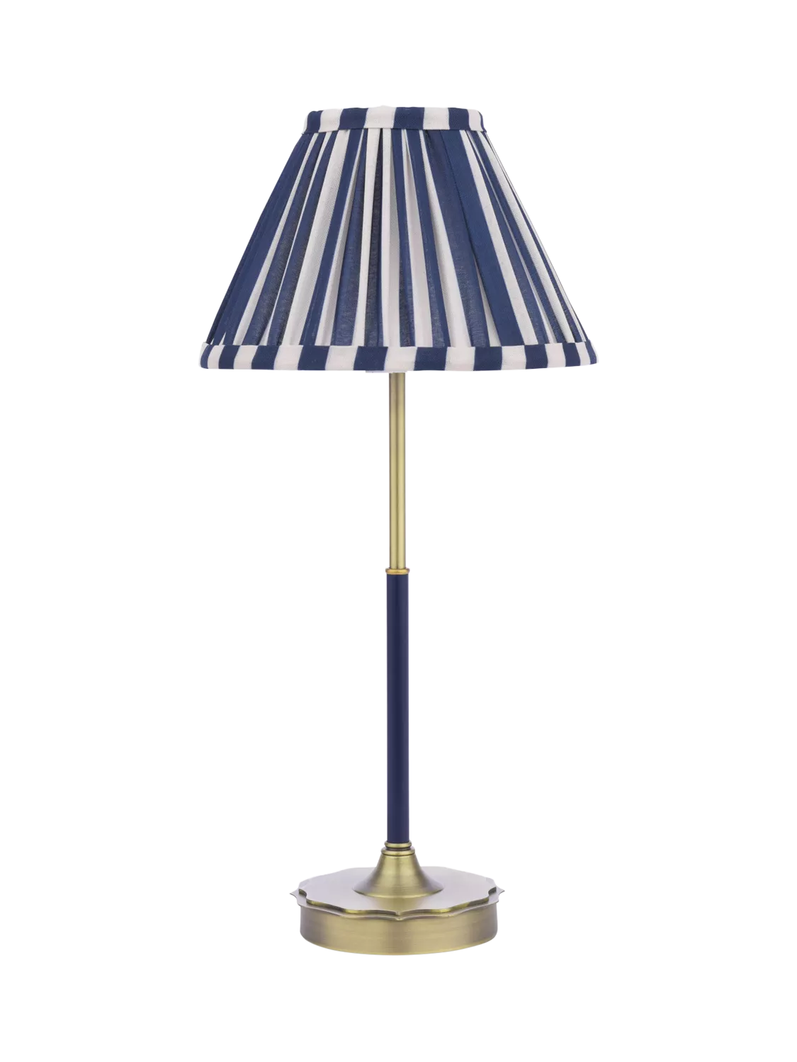 Laura Ashley Denwick table lamp metallic bronze with striped shade - British product