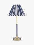 Laura Ashley Denwick table lamp metallic bronze with striped shade - British product