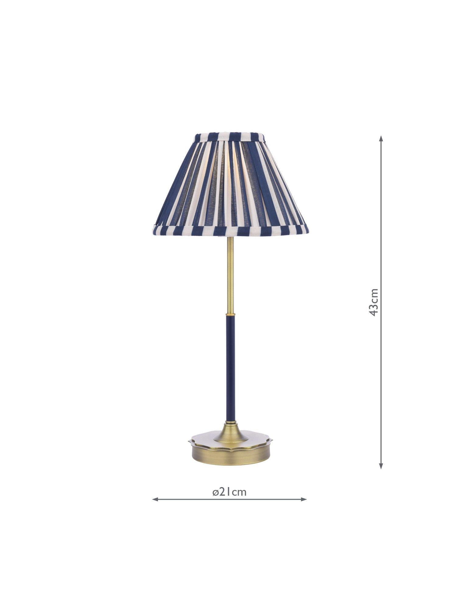 Laura Ashley Denwick table lamp metallic bronze with striped shade - British product