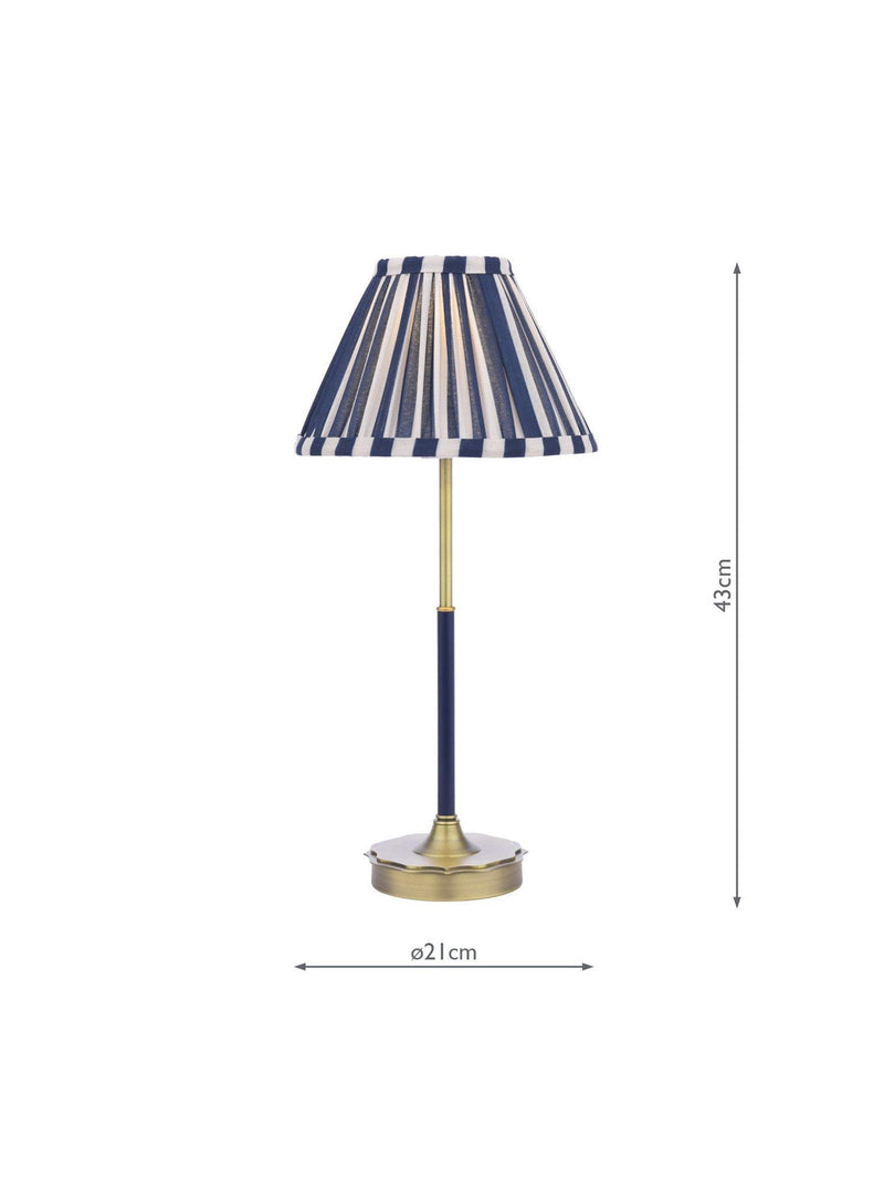 Laura Ashley Denwick table lamp metallic bronze with striped shade - British product