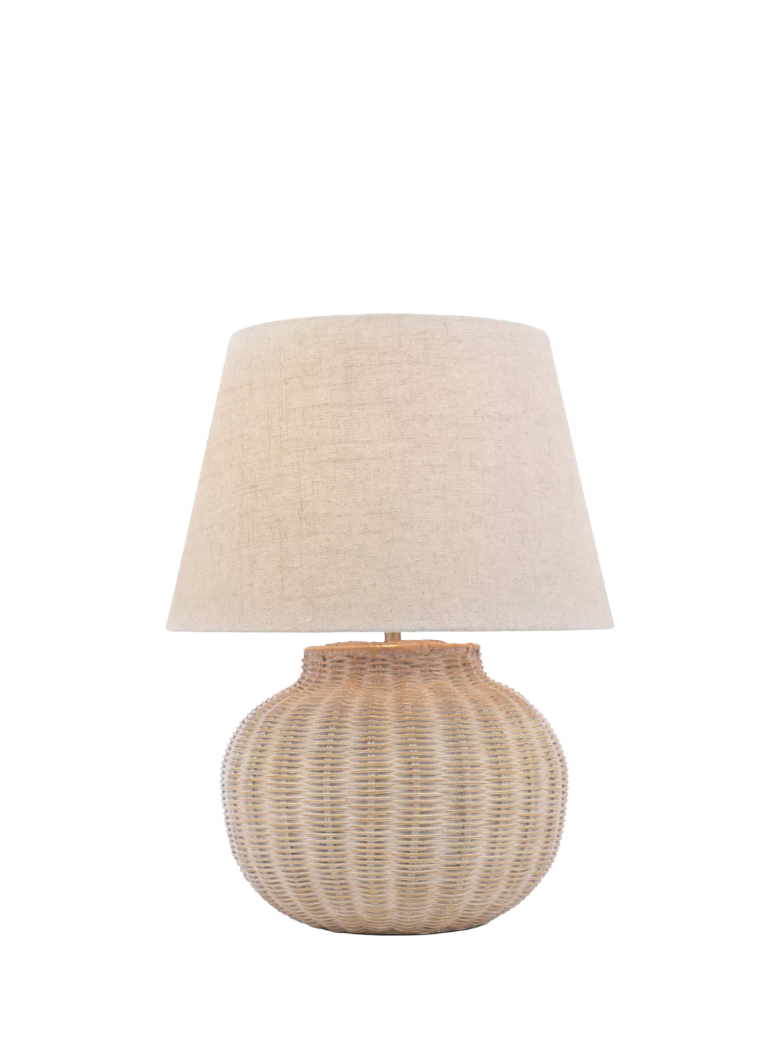Laura Ashley rattan table lamp natural linen shade, imported from the UK