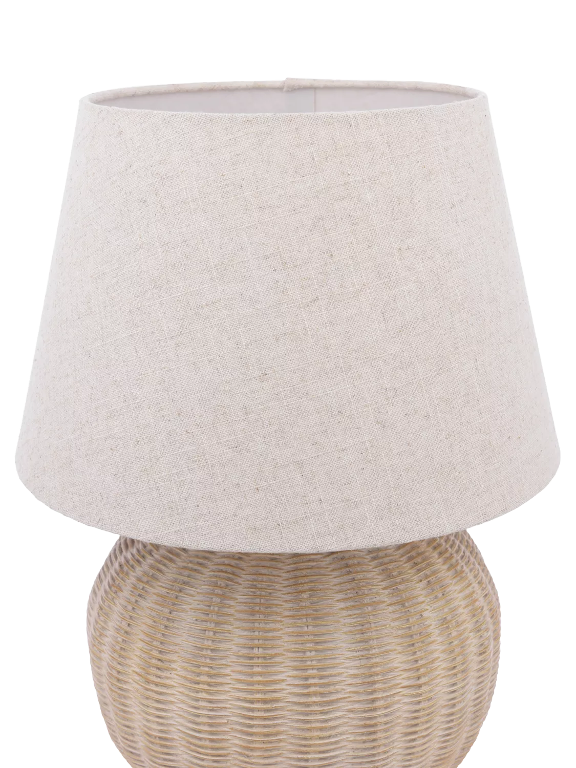 Laura Ashley rattan table lamp natural linen shade, imported from the UK