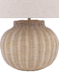 Laura Ashley rattan table lamp natural linen shade, imported from the UK
