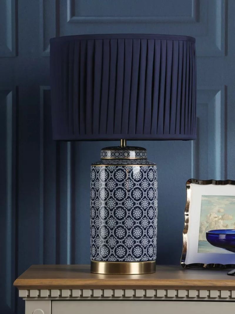 Laura Ashley Knipton blue ceramic table lamp, imported from the UK