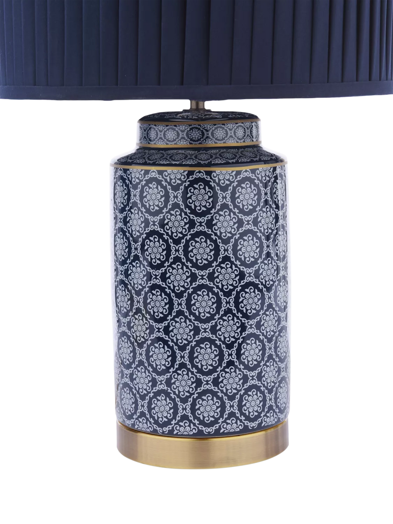 Laura Ashley Knipton blue ceramic table lamp, imported from the UK