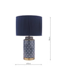 Laura Ashley Knipton blue ceramic table lamp, imported from the UK