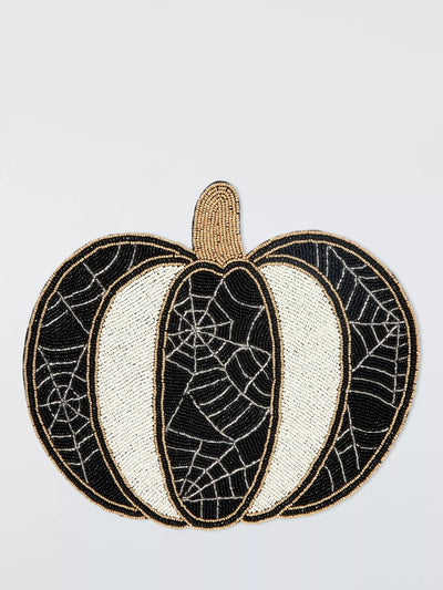 John Lewis John Lewis Halloween Beaded Pumpkin Placemat Black- Buy online at McGrocer