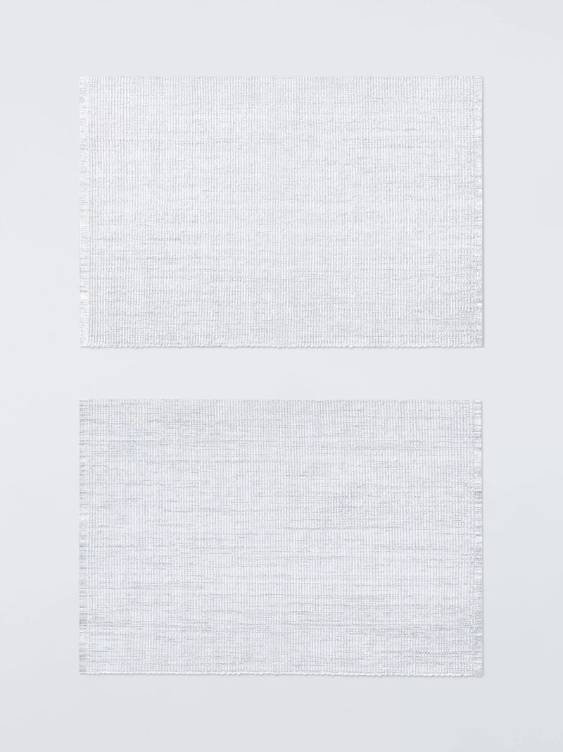 John Lewis metallic stripe placemat set of two silver, UK version