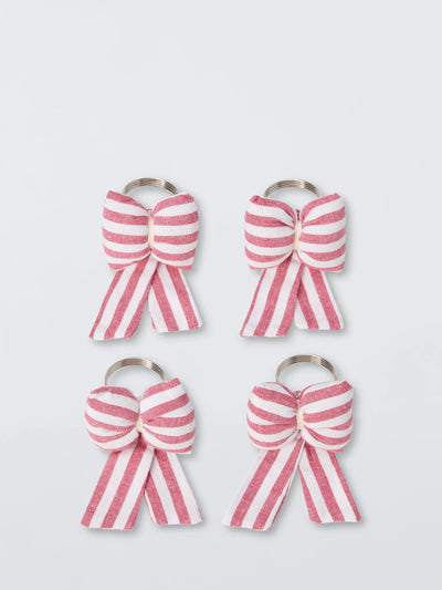 John Lewis John Lewis Padded Bow Napkin Rings Pink Set of 4- Buy online at McGrocer