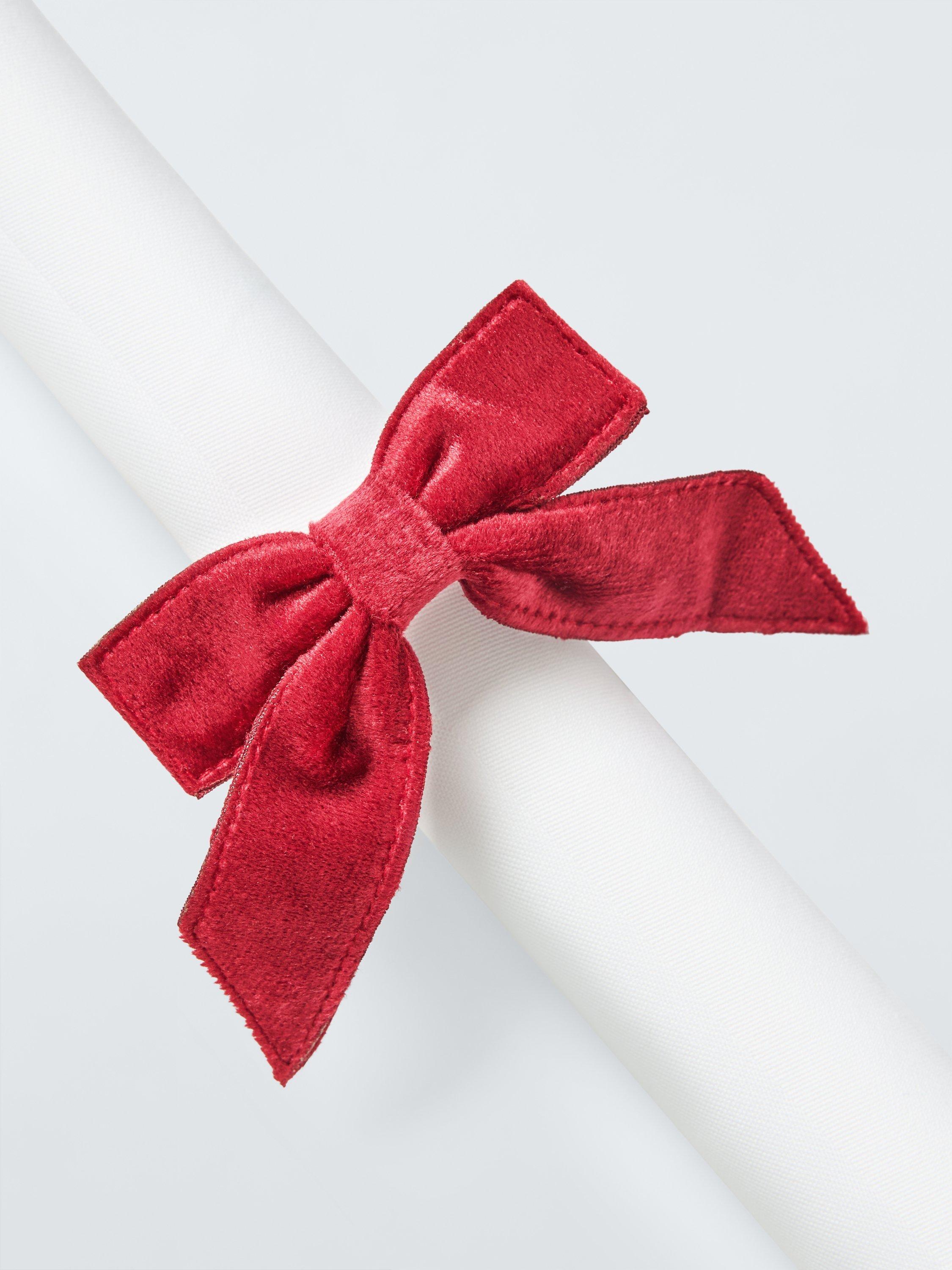 John Lewis napkin rings red velvet bow set of 2 - British product