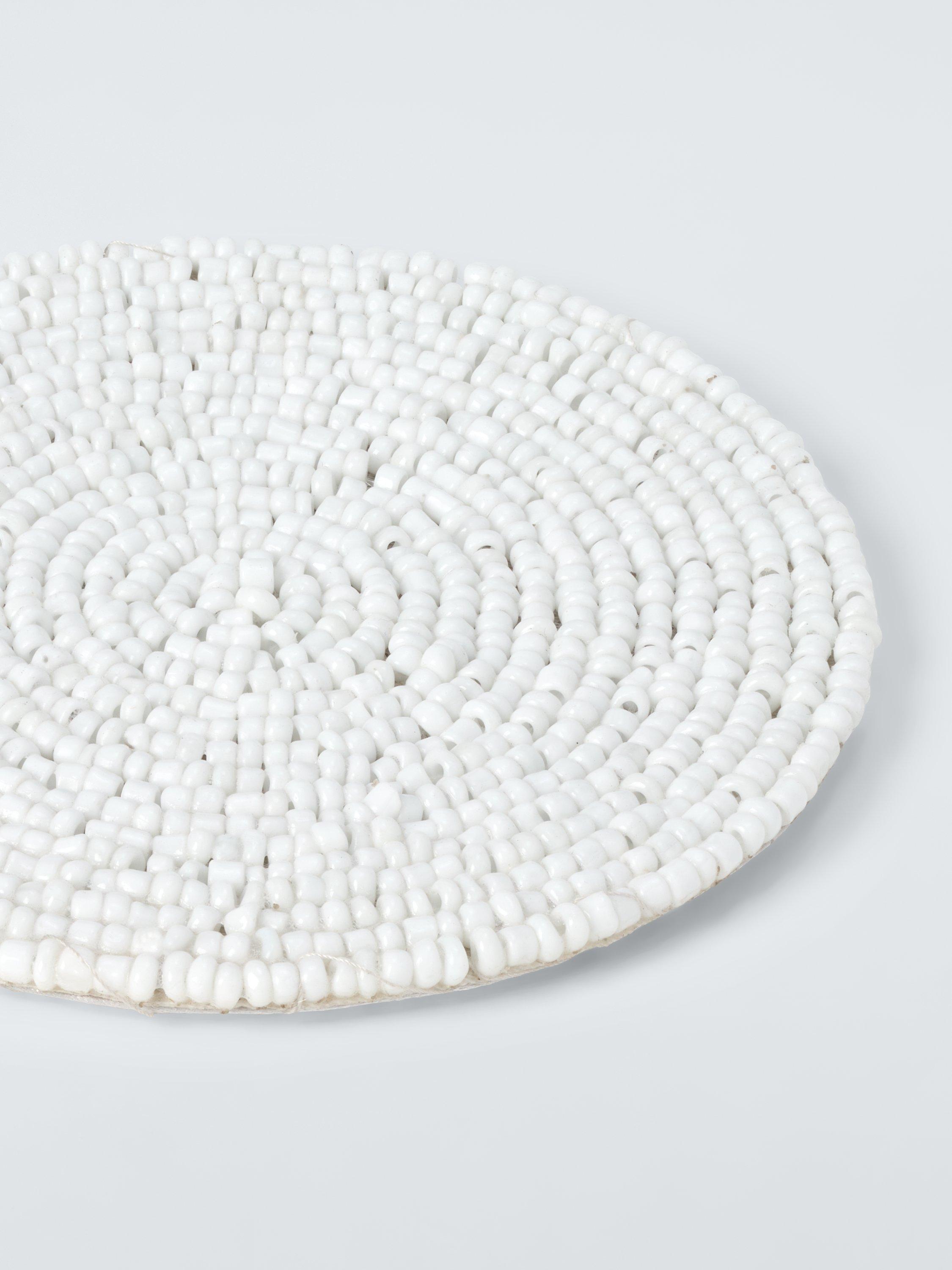 John Lewis beaded round coasters set of 4 white, UK version