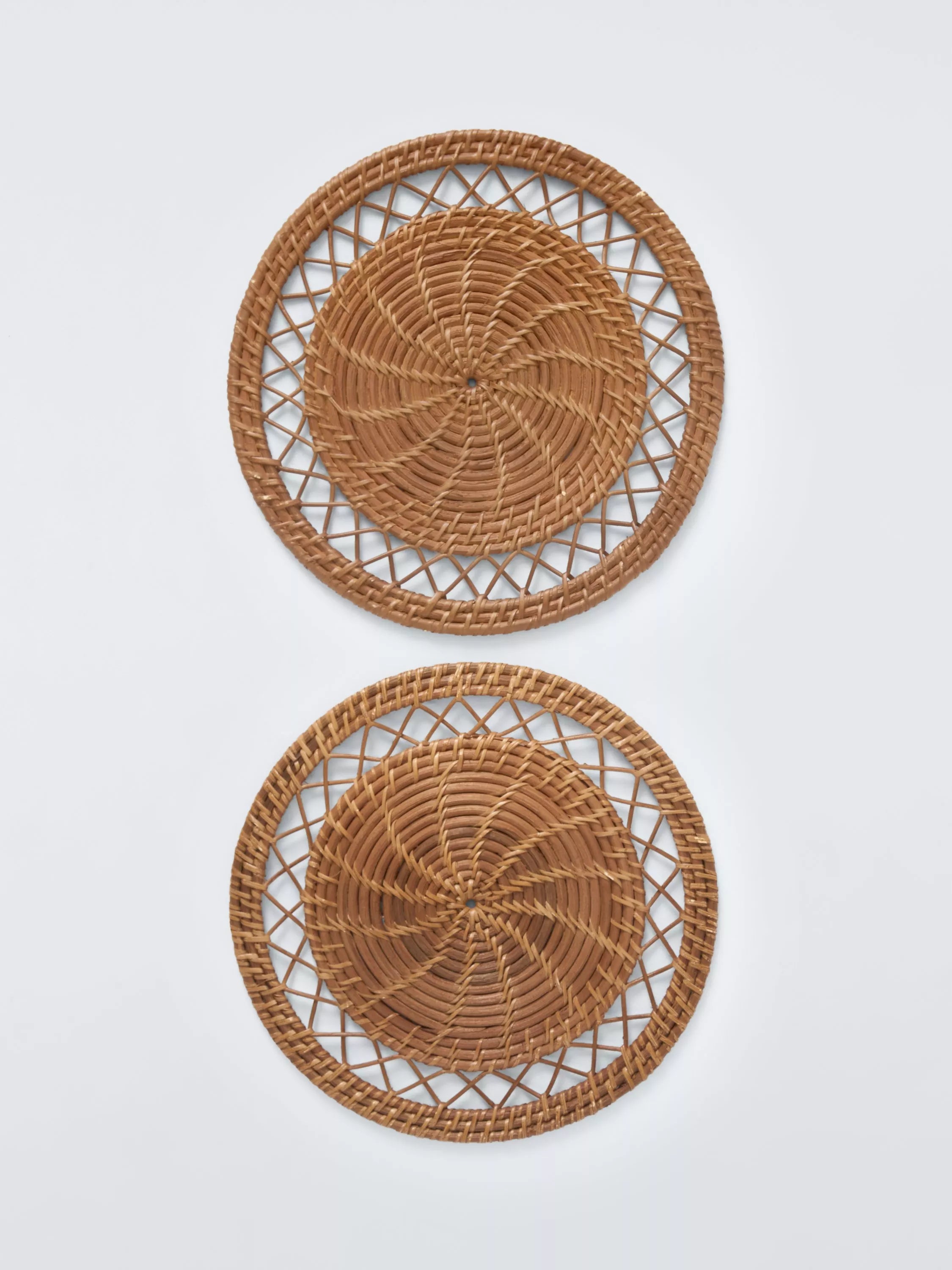 John Lewis x Sanderson round rattan placemat set of 2 natural, UK version