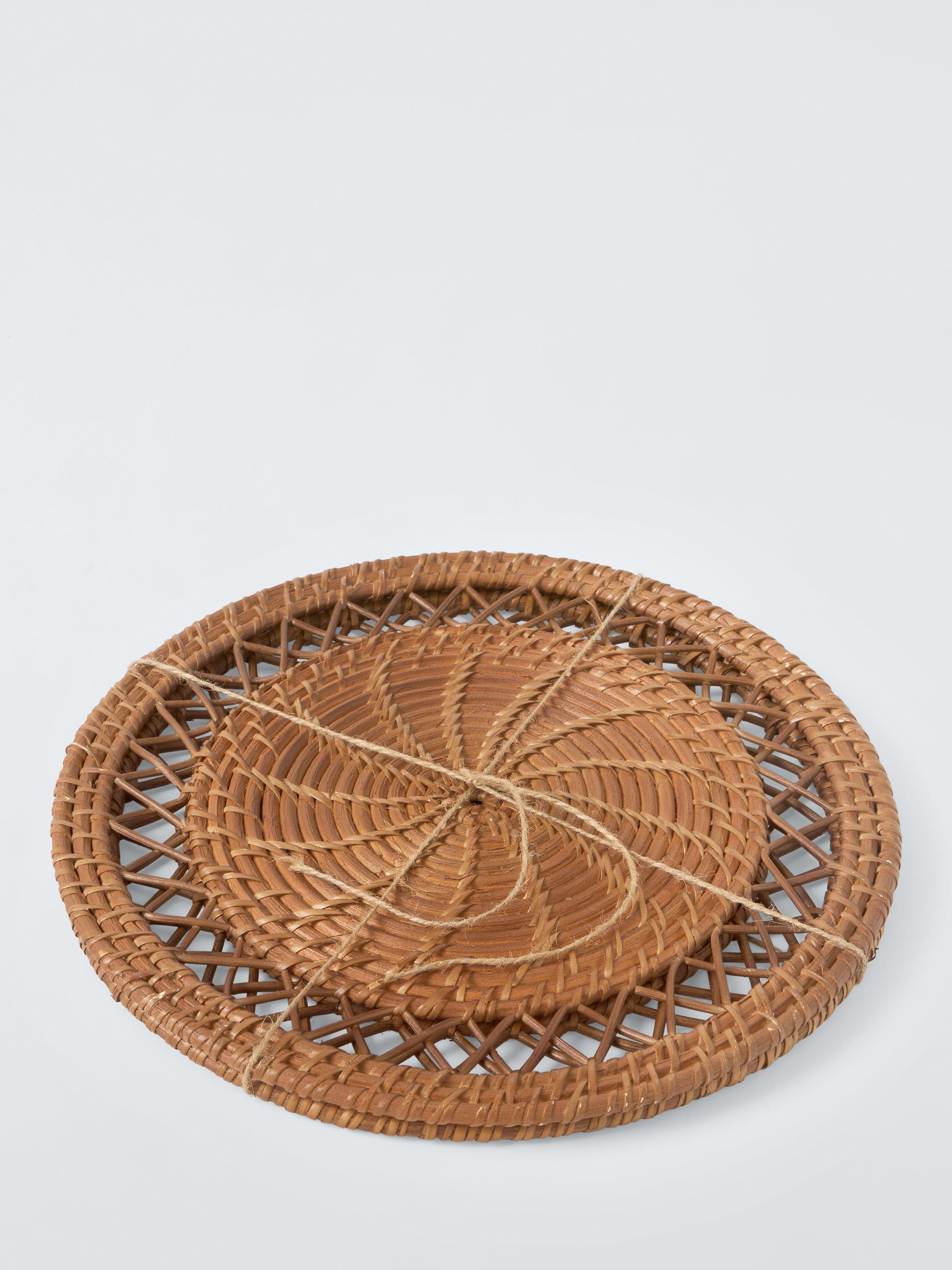 John Lewis x Sanderson round rattan placemat set of 2 natural, UK version