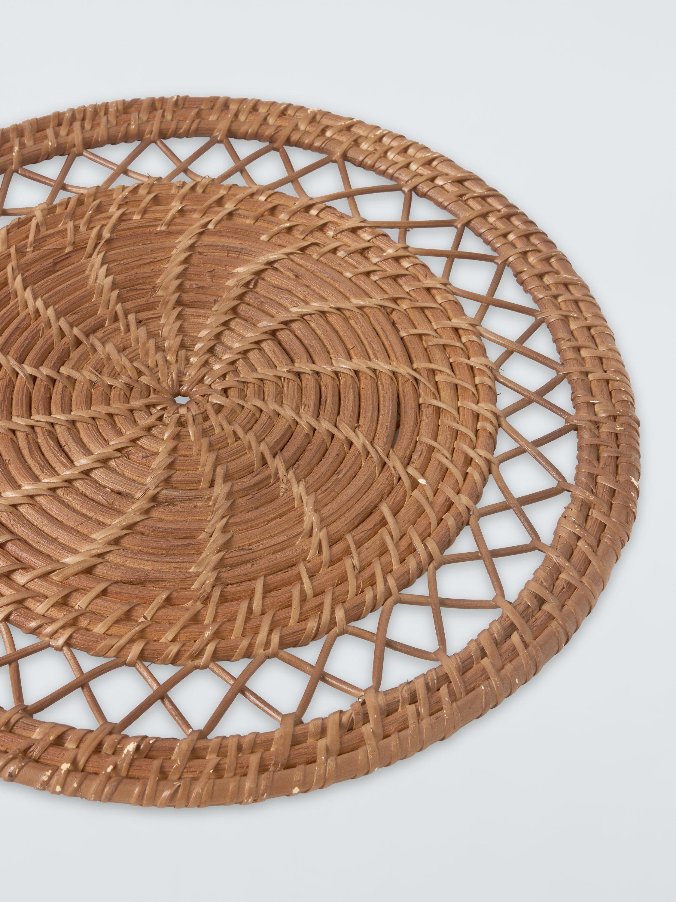 John Lewis x Sanderson round rattan placemat set of 2 natural, UK version