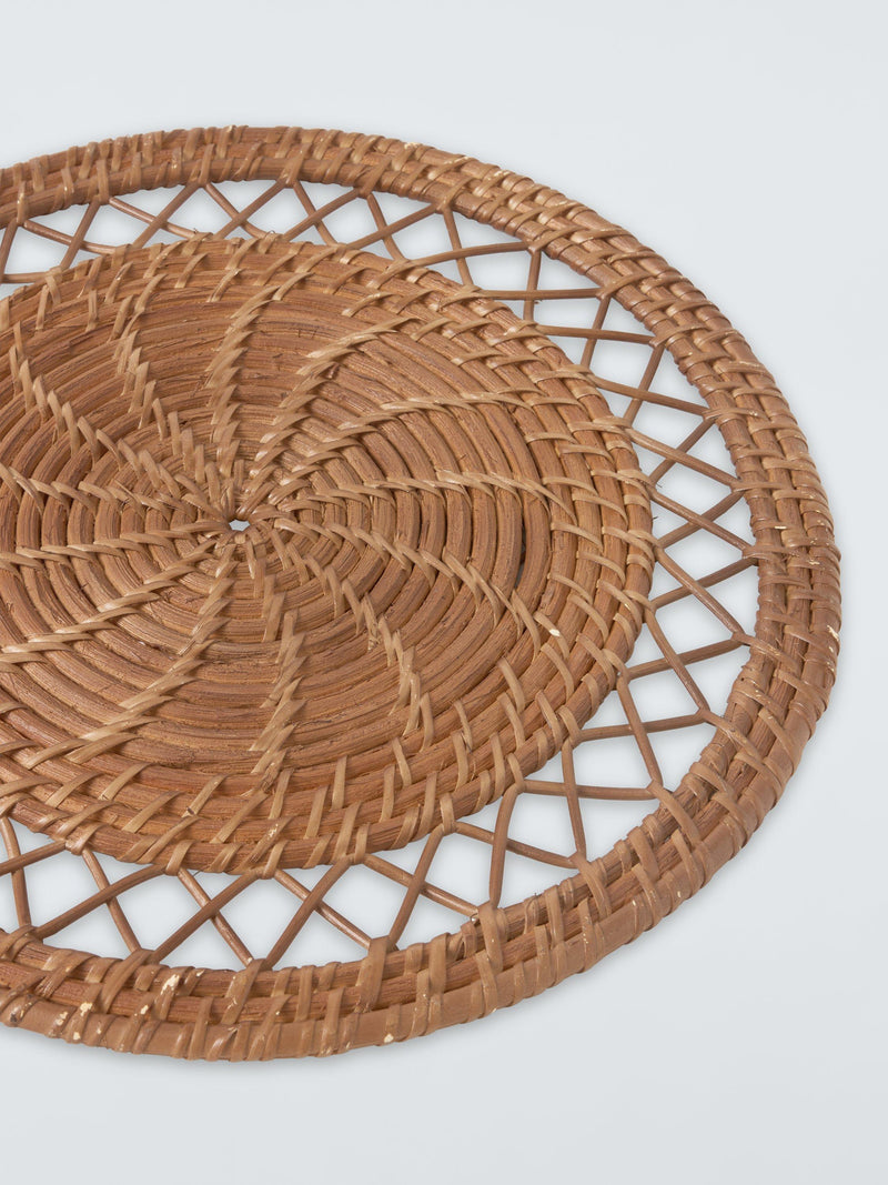 John Lewis x Sanderson round rattan placemat set of 2 natural, UK version