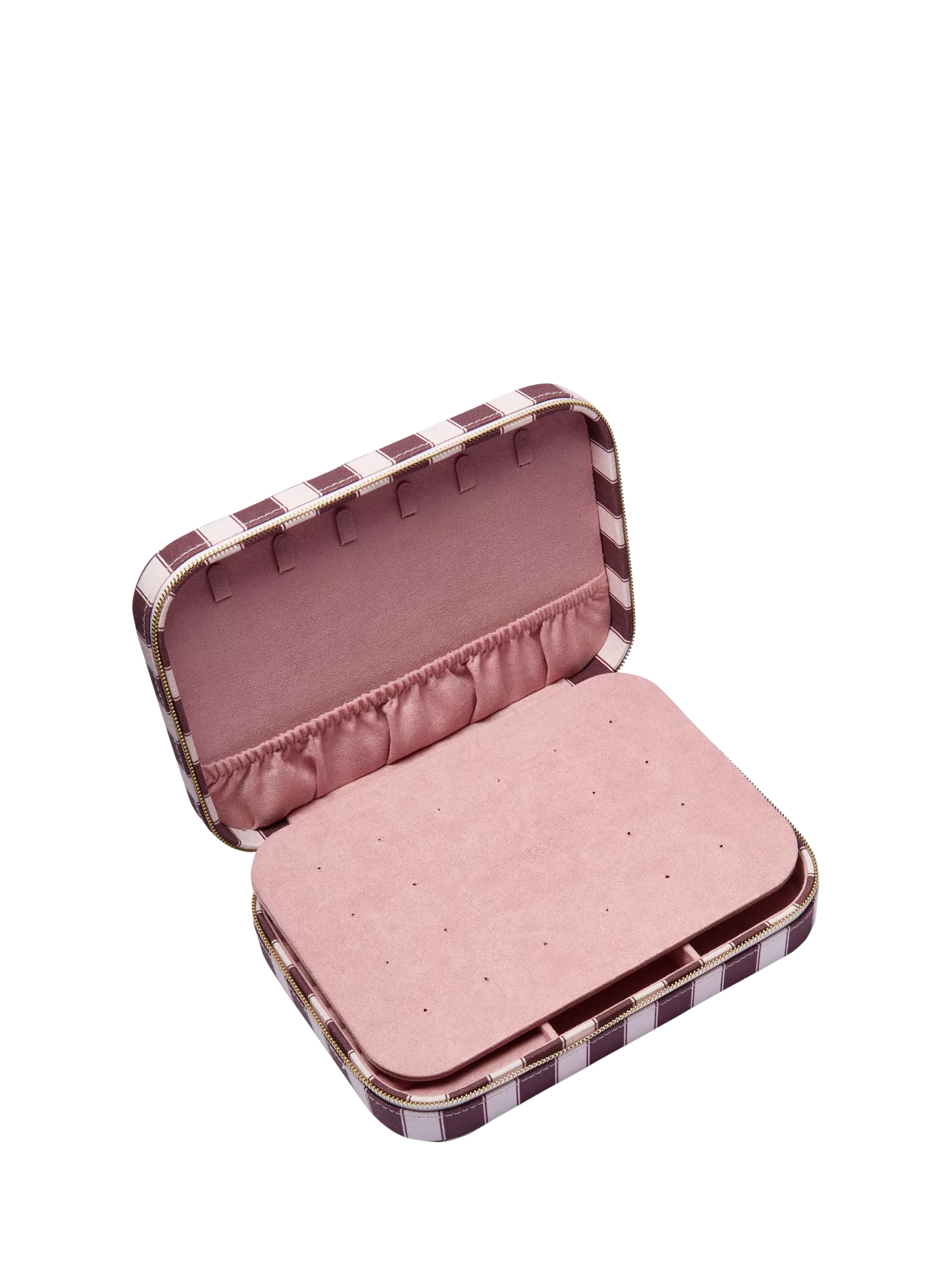 Daisy London pink striped jewellery case, imported from the UK