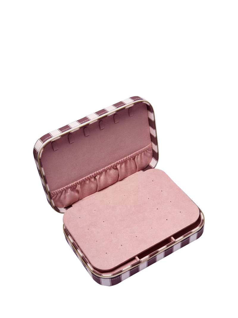 Daisy London pink striped jewellery case, imported from the UK
