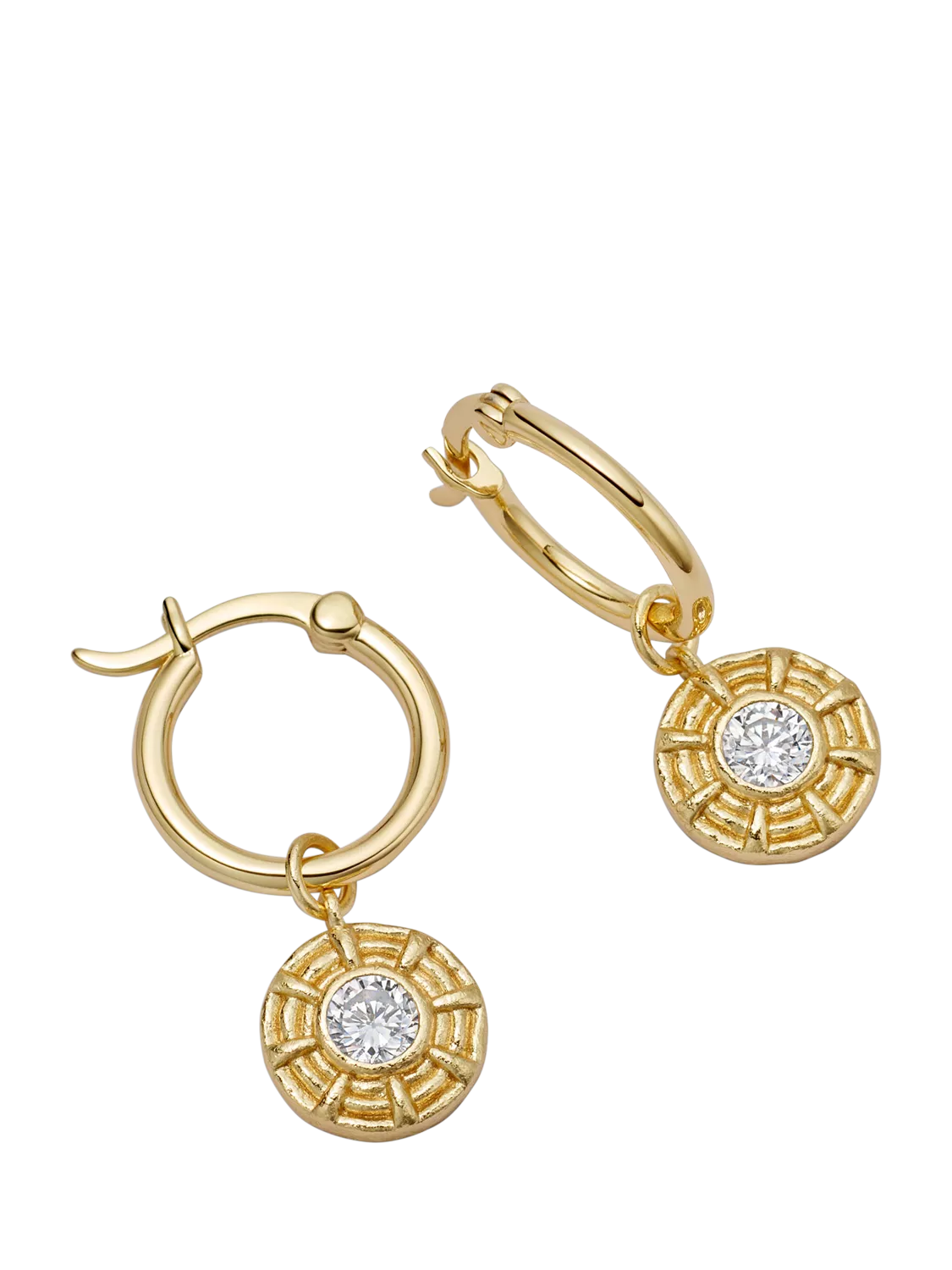 Daisy London cubic zirconia drop hoop earrings (British brand)