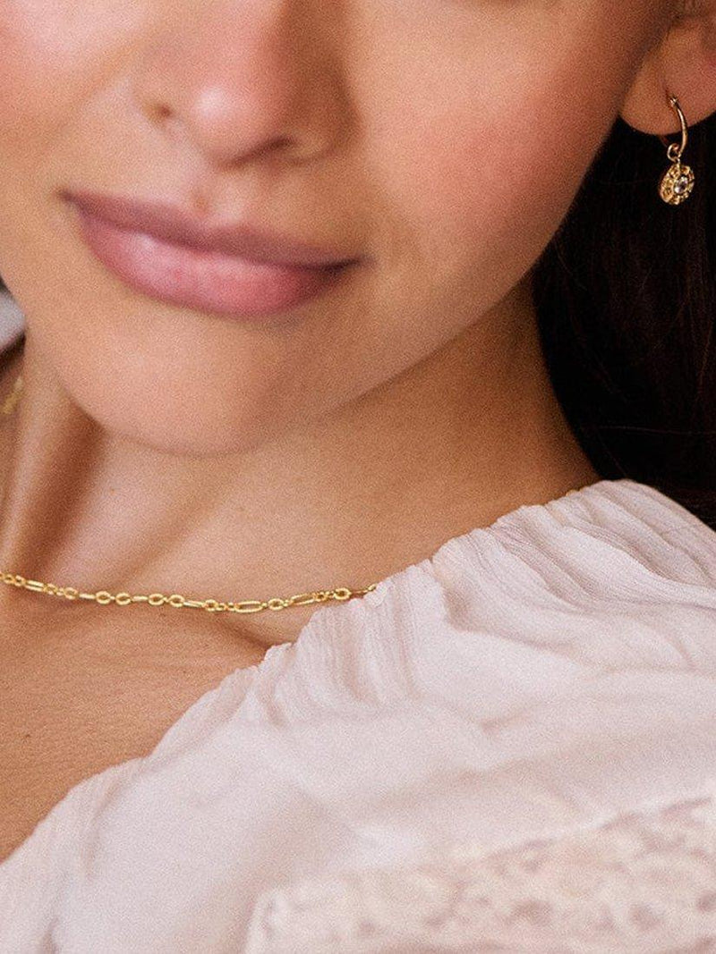 Daisy London cubic zirconia drop hoop earrings (British brand)