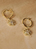 Daisy London cubic zirconia drop hoop earrings (British brand)