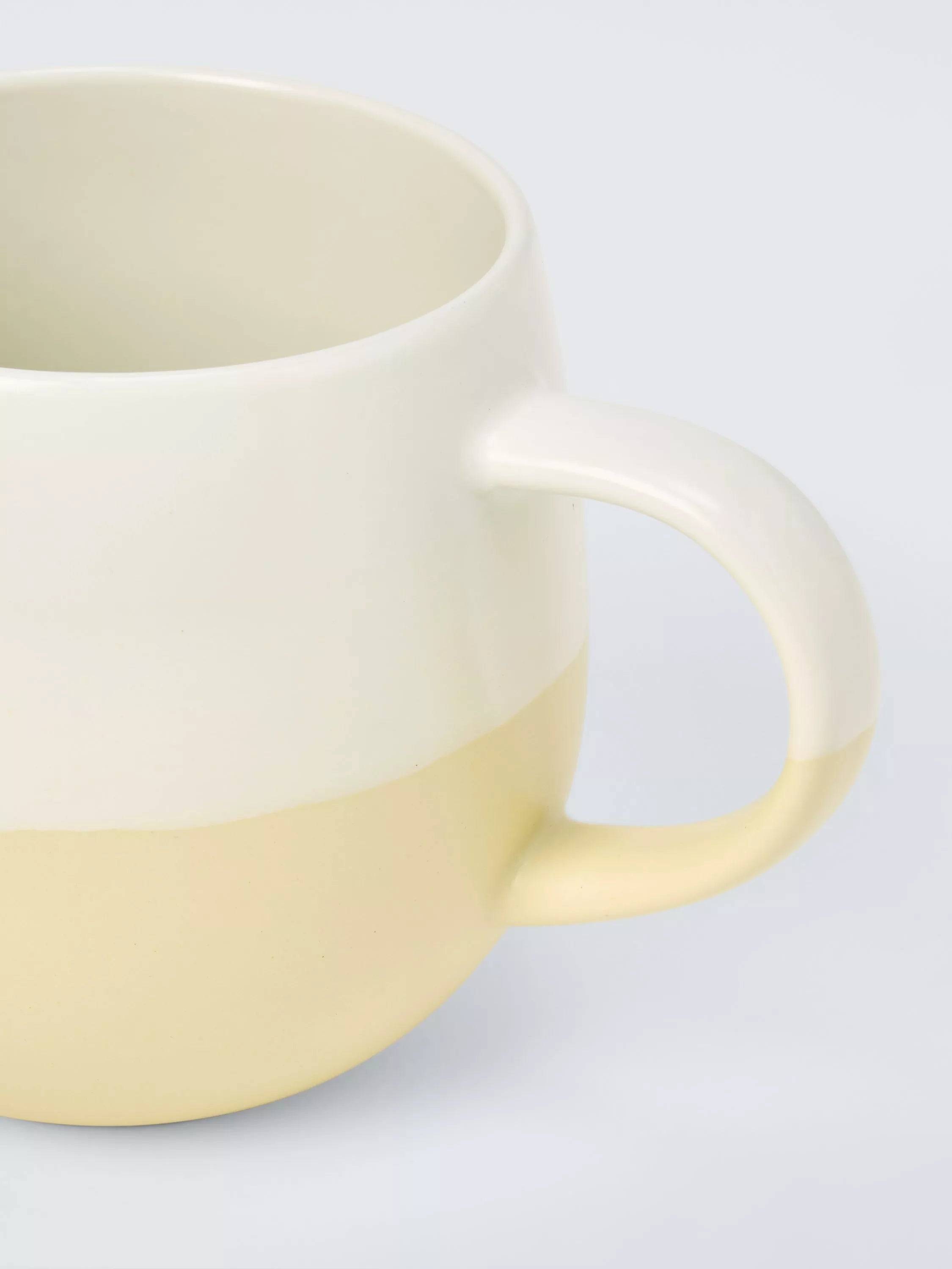 John Lewis stoneware mug dipped glaze yellow 420ml, UK version