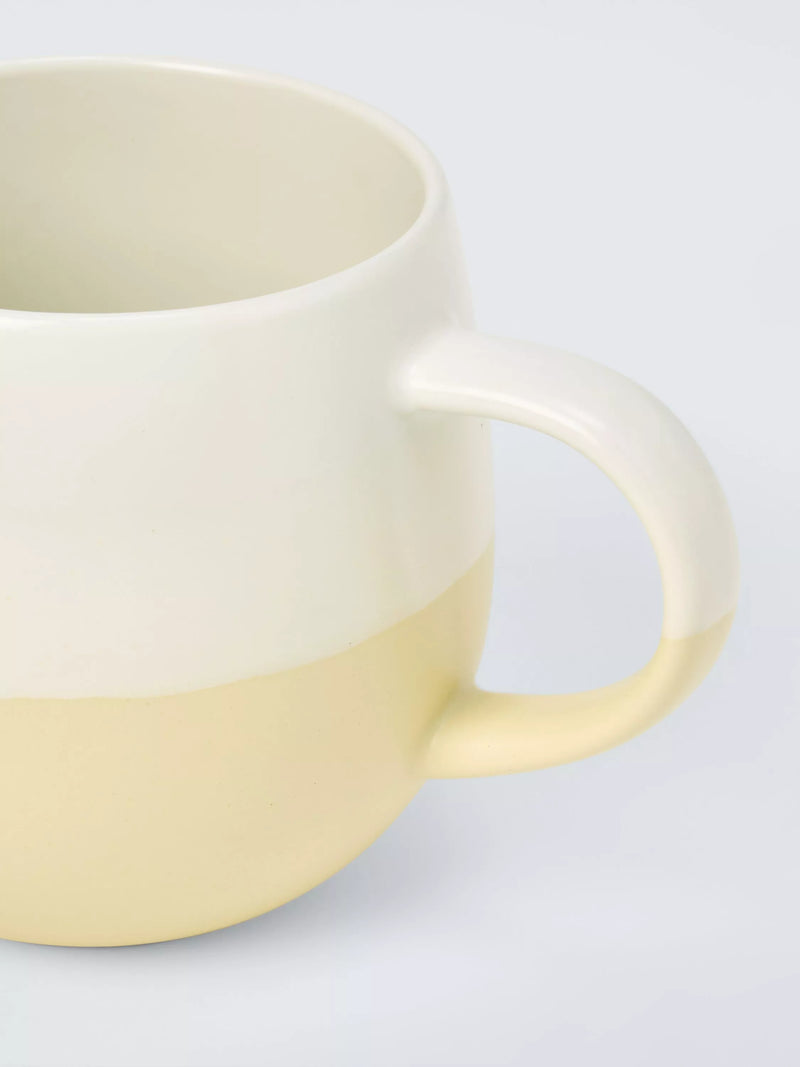 John Lewis stoneware mug dipped glaze yellow 420ml, UK version