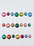 Glass Christmas Baubles Set of 42 in Various Sizes and Colours