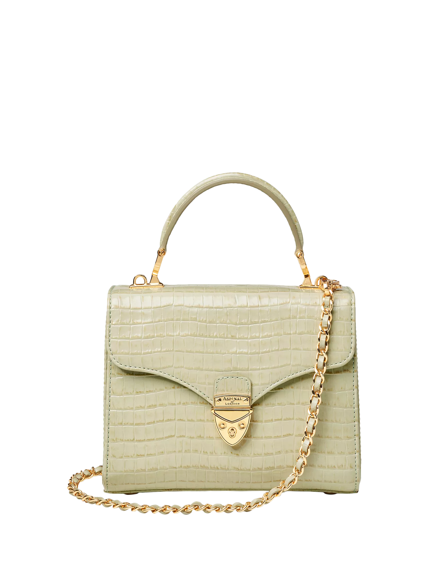 Aspinal of London Midi Mayfair Croc Effect Leather Cross Body Bag