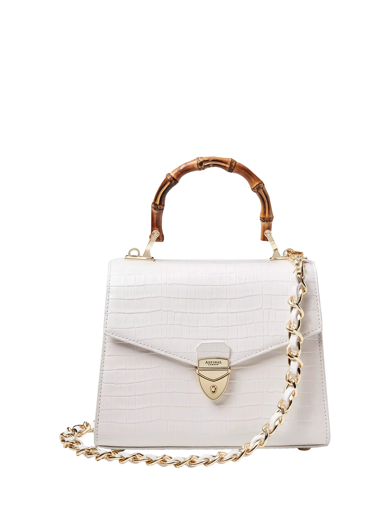 Aspinal of London Mayfair Midi 2.0 Lizard top handle bag, UK version