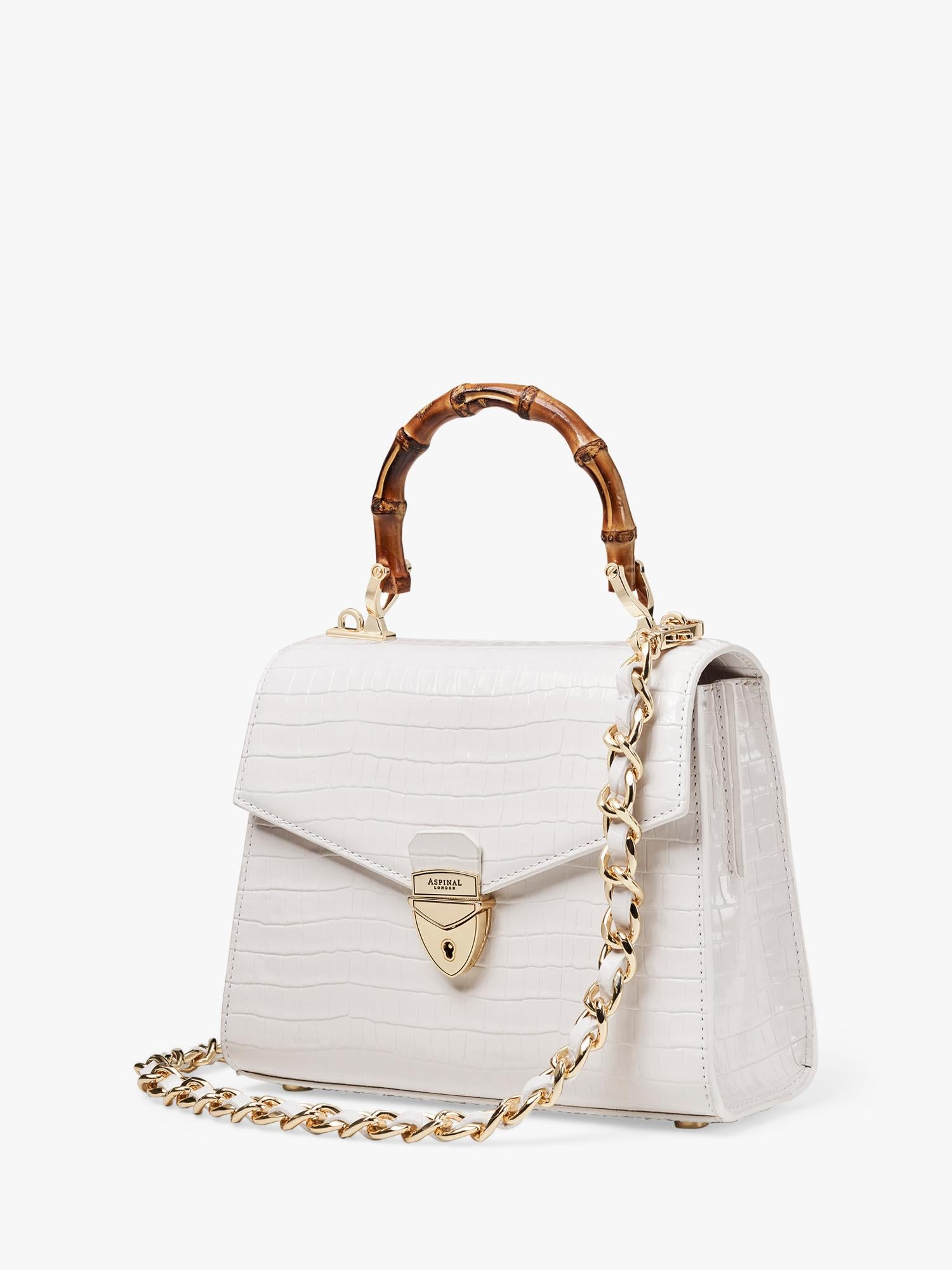 Aspinal of London Mayfair Midi 2.0 Lizard top handle bag, UK version