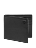 Aspinal of London leather billfold wallet black, UK version
