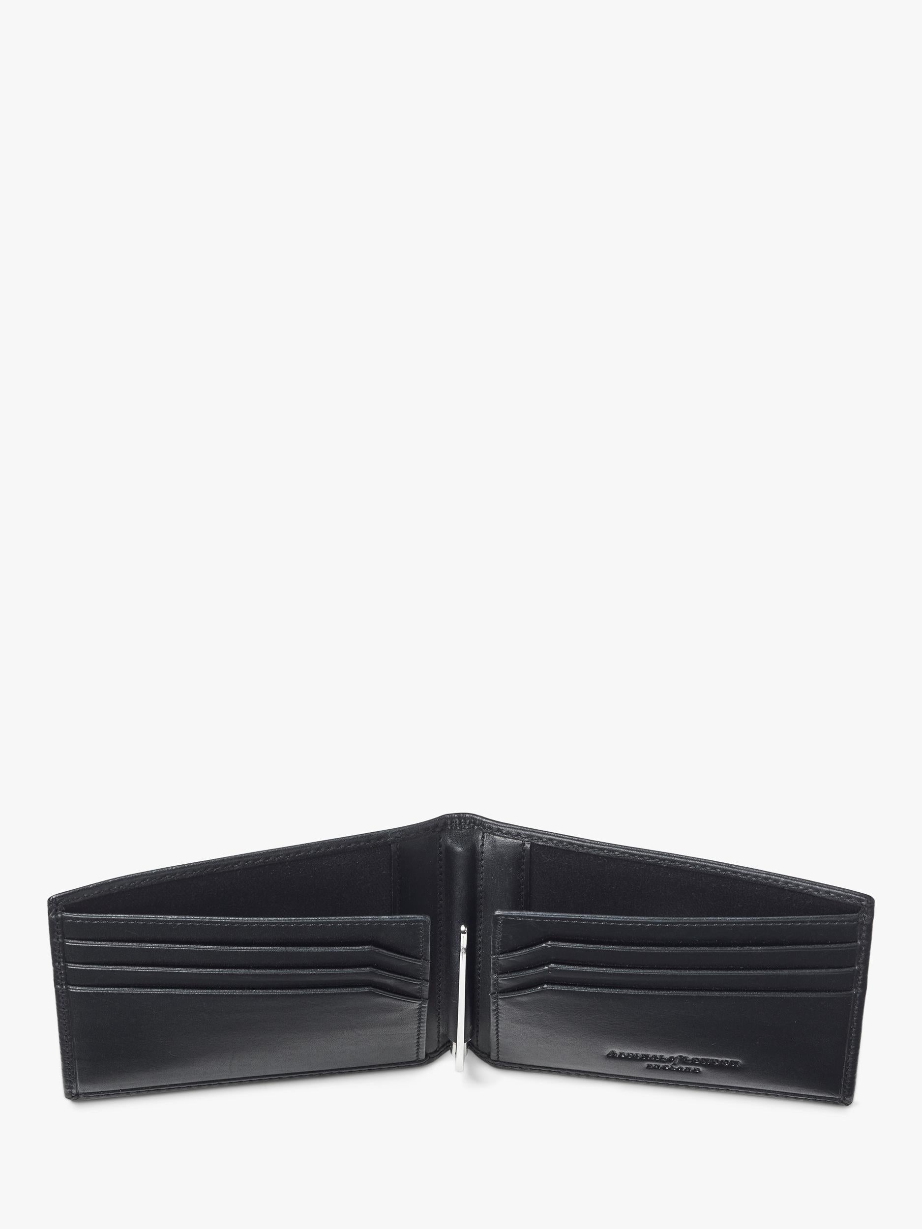Aspinal of London leather billfold wallet black, UK version