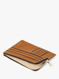Aspinal of London tan leather travel wallet with zip - British product