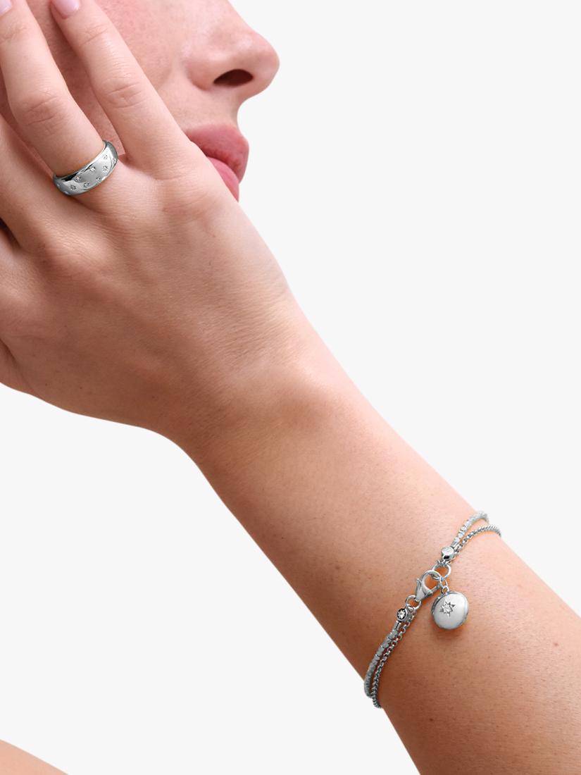 Astley Clarke sterling silver locket bracelet with white sapphire (British brand)