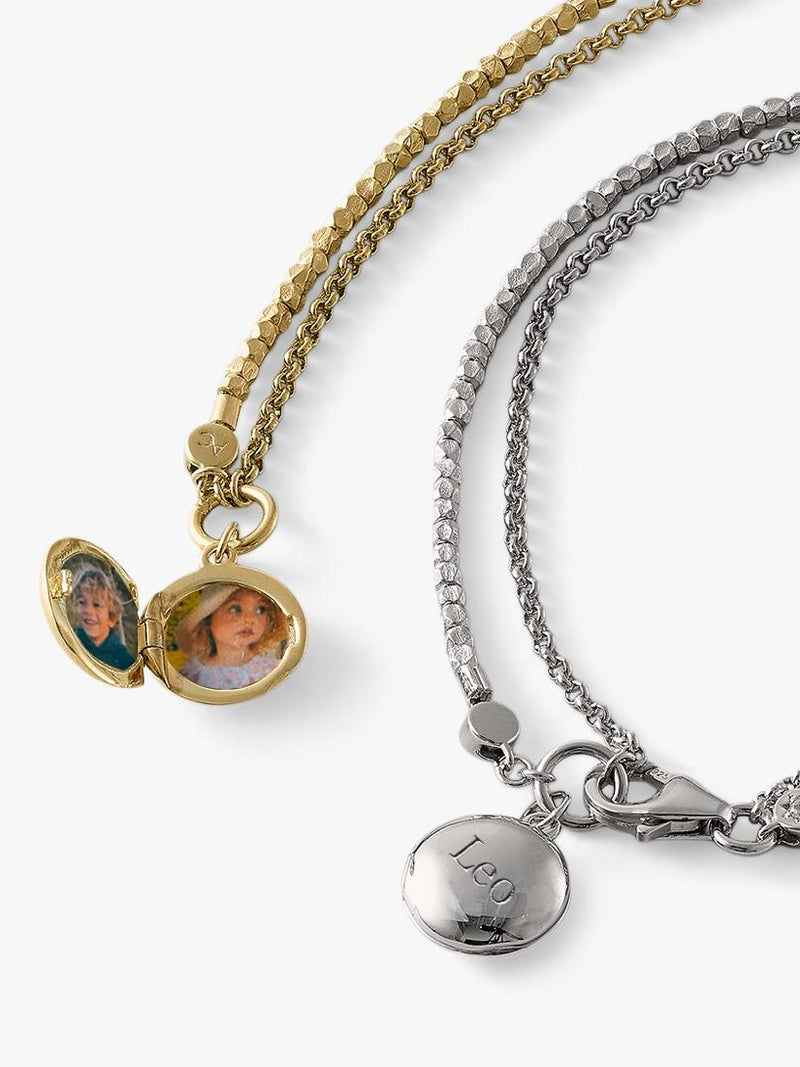 Astley Clarke sterling silver locket bracelet with white sapphire (British brand)