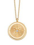 Astley Clarke gold compass locket necklace (British brand)