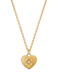 Astley Clarke gold heart pendant necklace with white sapphire (British brand)