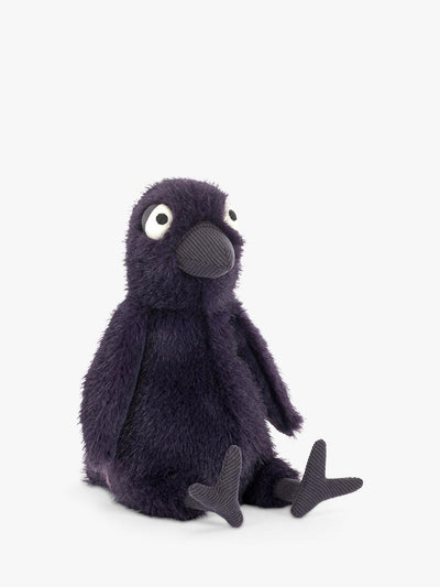 Large-Eyed Inky Fur Soft Toy with Cord Beak and Feet for Newborns and Halloween