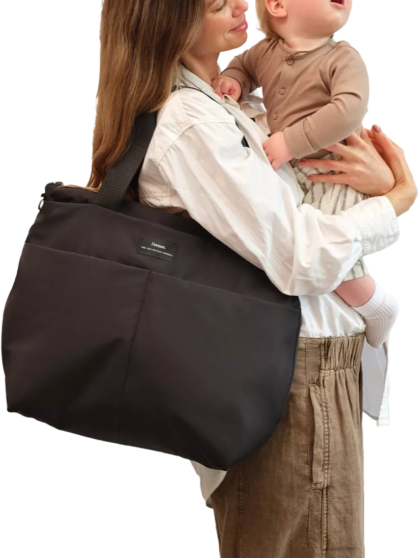 Finnsøn black tote changing bag, UK version