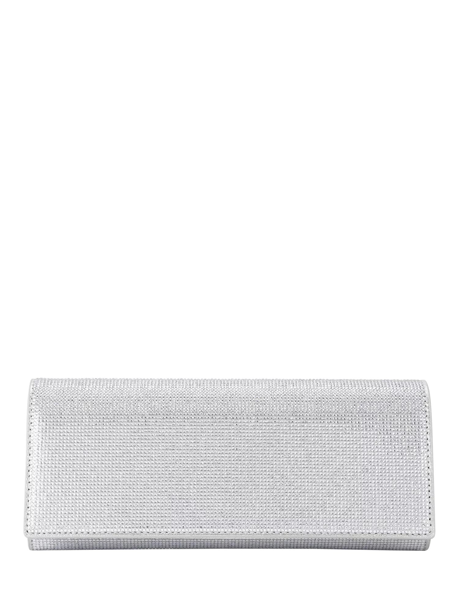 Kurt Geiger Baily clutch bag silver crystal embellishment - British product