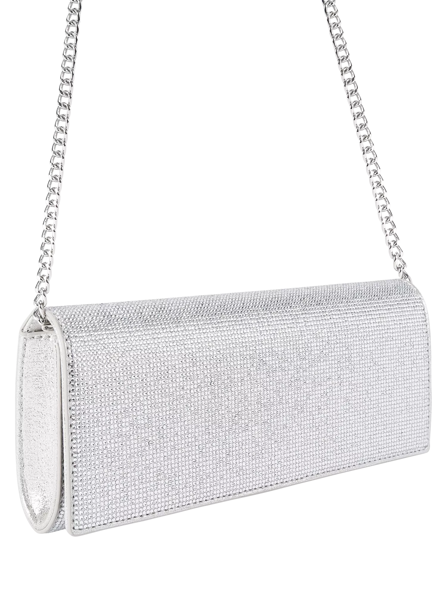 Kurt Geiger Baily clutch bag silver crystal embellishment - British product