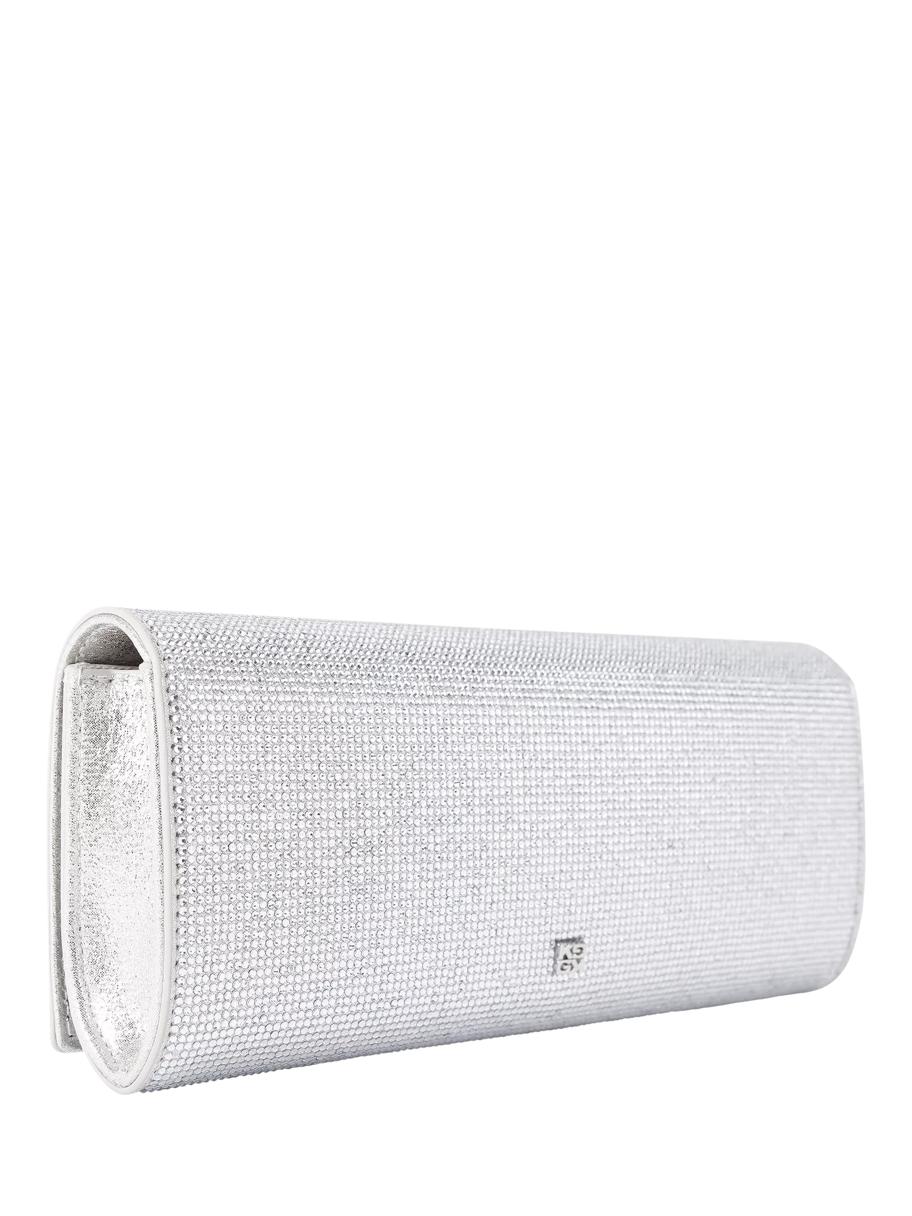 Kurt Geiger Baily clutch bag silver crystal embellishment - British product